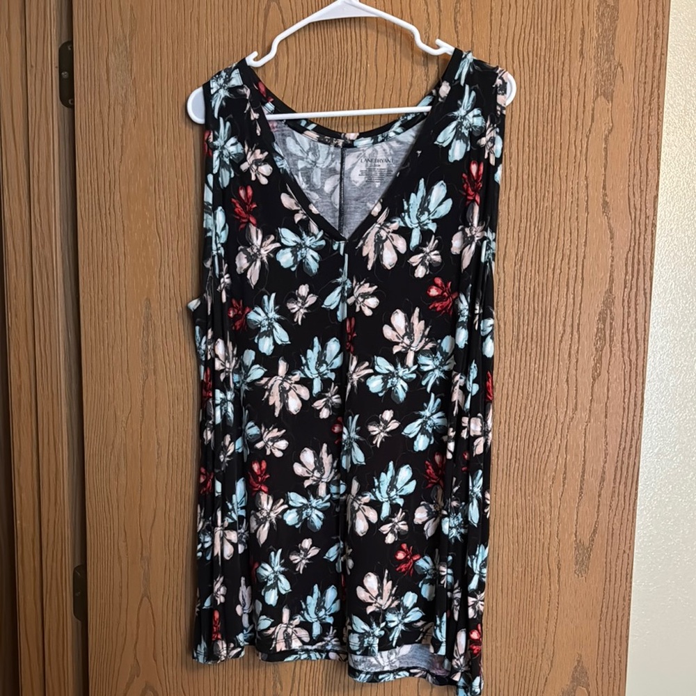 Lane Bryant Blue Floral Tank Top